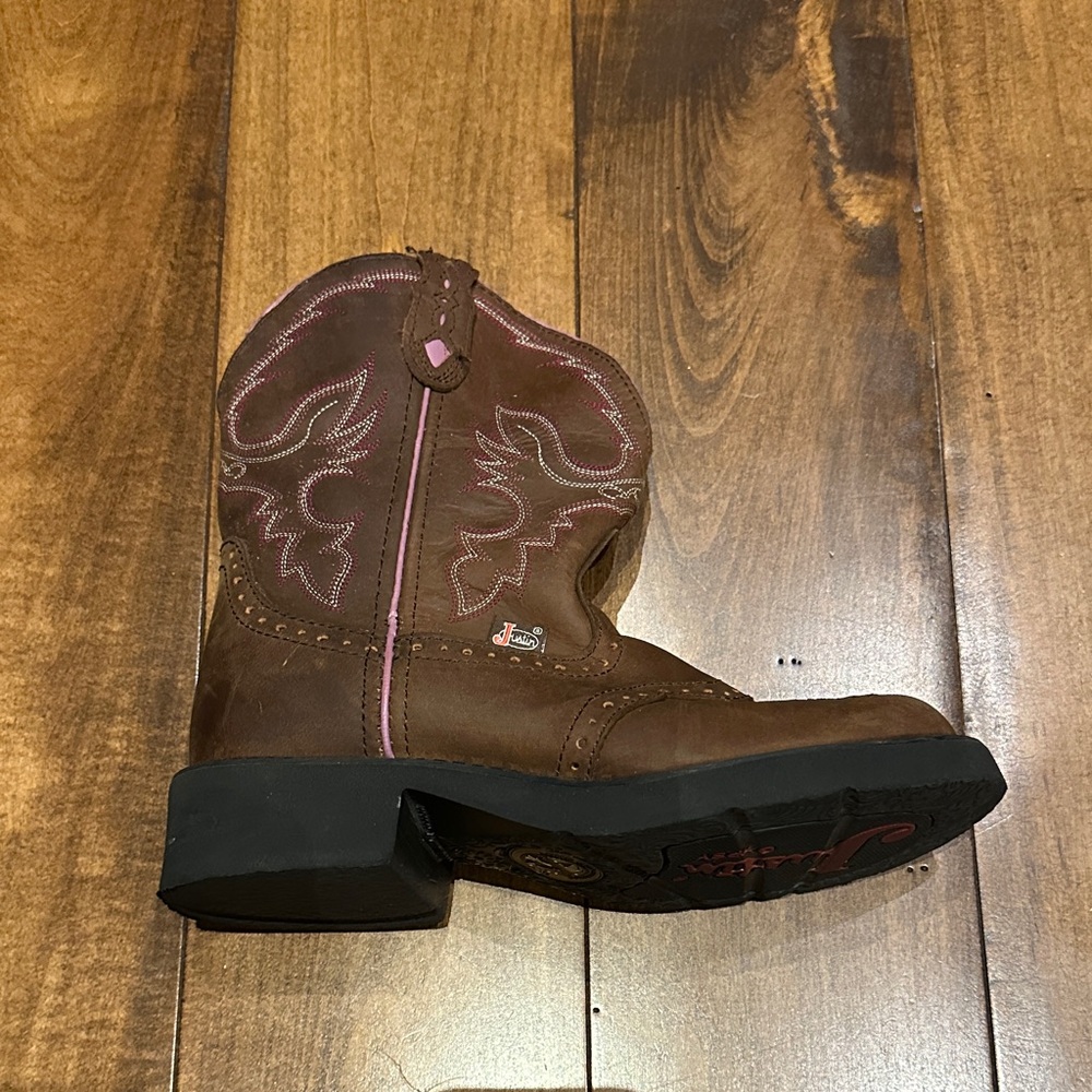 Justin Boots - Women Brown and Pink Western - Size 7B (Fits like a women’s 7) - Picture 2 of 7